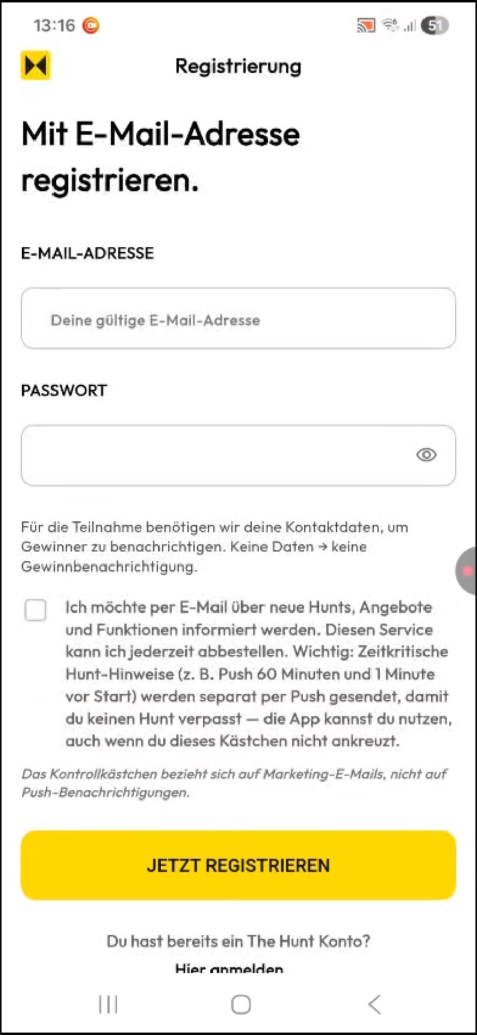Registrierung